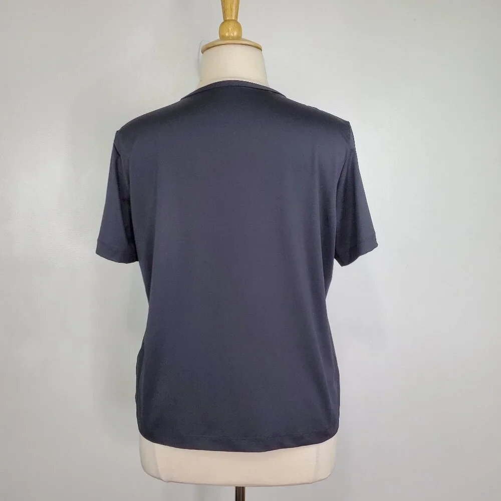 Susan Graver Essentials Black Short Sleeve Minimalist Stretchy Top Size XL - Picture 6 of 11